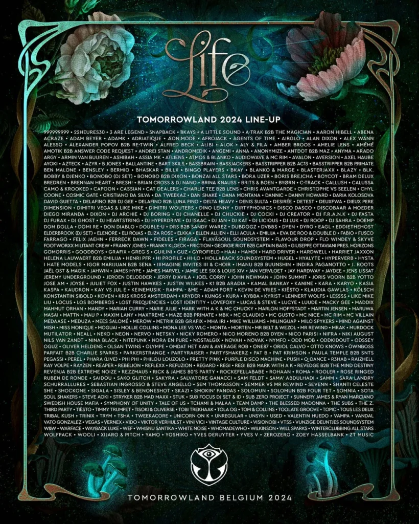 Tomorrowland 2024 Lineup