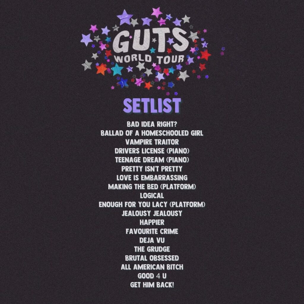 GUTS World Tour setlist